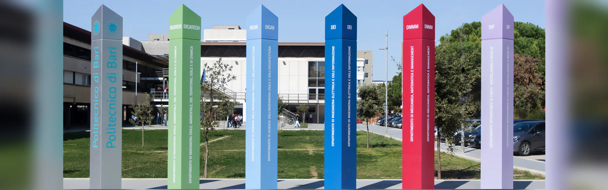 Totem dei dipartimenti del Politecnico di Bari