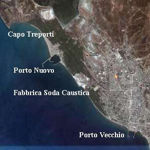fascia costiera tra capo Treporti e Valona, da Google Earth costa tra capo Treportit e Valona