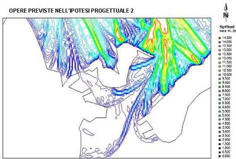 Altezze d'onda con la seconda configurazione progettuale seconda configurazione