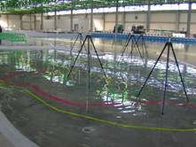 Il modello di Mola di Bari durante i test
