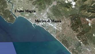 Marina di Massa, immagine tratta da Google Earth Marina di Massa